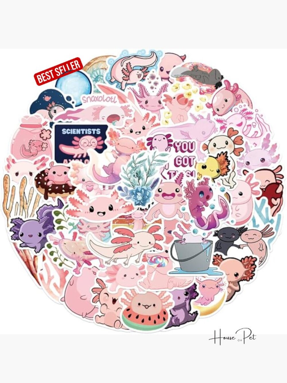 50PCS Vinyl Waterproof Stickers for Laptop Water Bottle Scrapbook Cute Animals